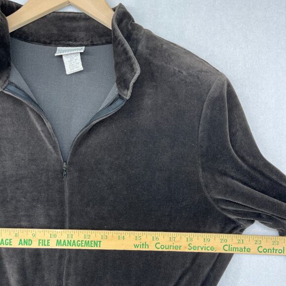 VERMONT COUNTRY STORE Jumpsuit Womens L Velour Cotton Elastic Waist Black Vtg - Picture 12 of 16